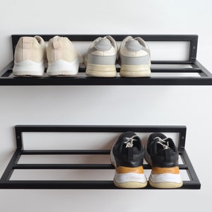 Wall Mount Metal Shoe Rack Entryway 2 Set Closet Shoe Shelf - Etsy