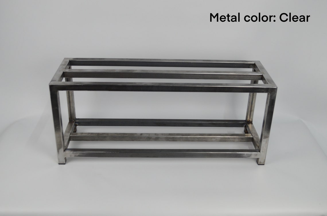 Entryway 2 Tier Metal Shoe Rack Black Shoe Stand Hallway 70s Custom ...