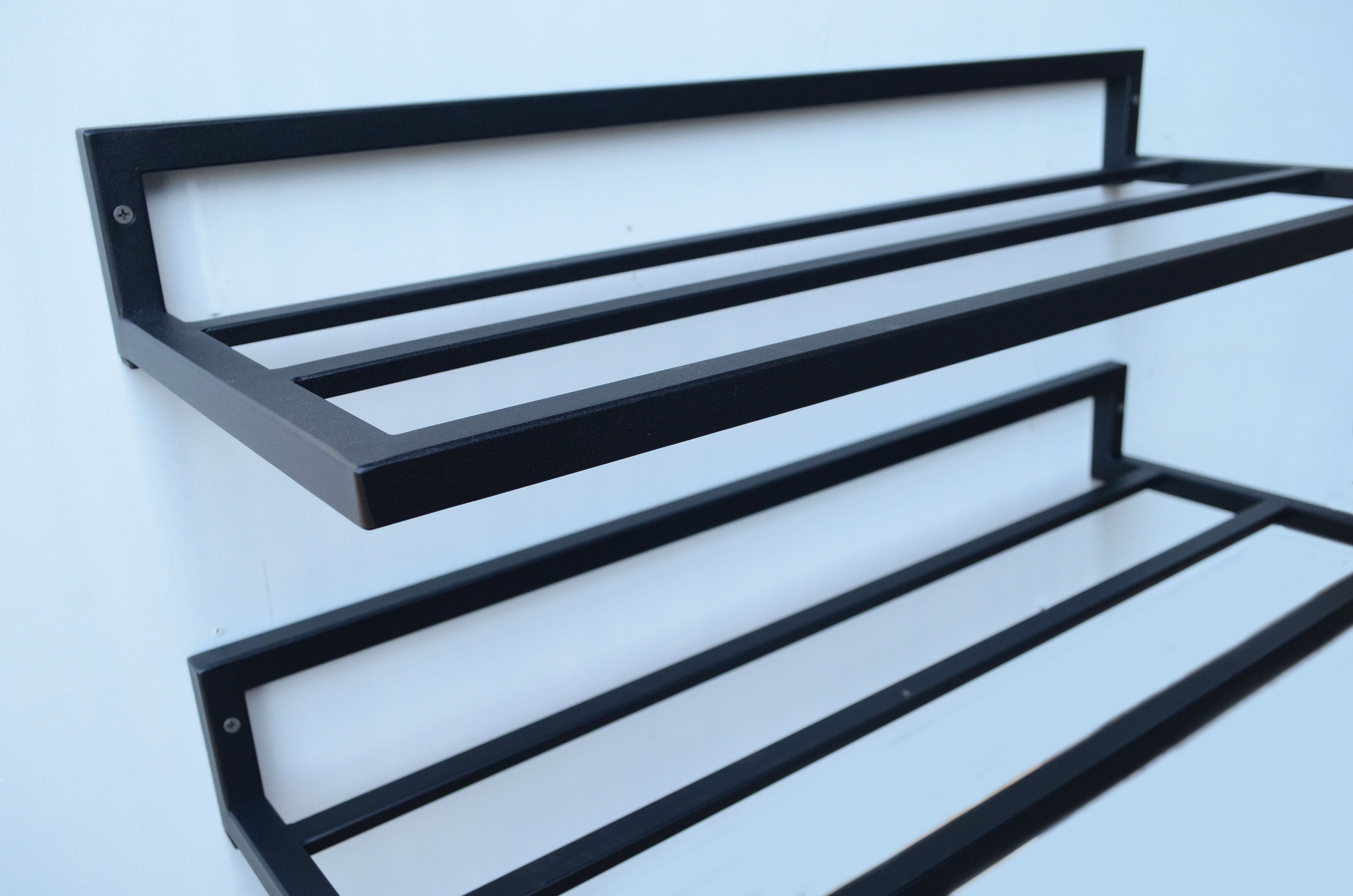 Entryway 2 Set Open Shoe Shelf Wall Mount Metal Shoe Rack Etsy