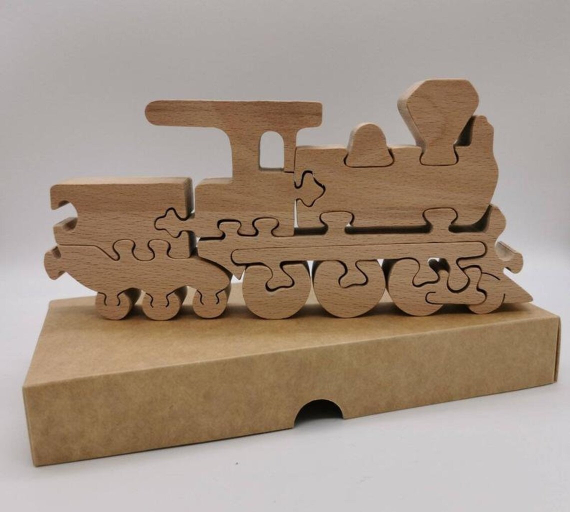 Rompecabezas de madera Tren Rompecabezas de juguetes para Etsy