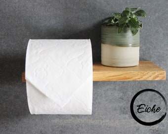 Minimalistischer Toilettenpapierhalter/Klopapierhalter in Eiche/Nussbaum