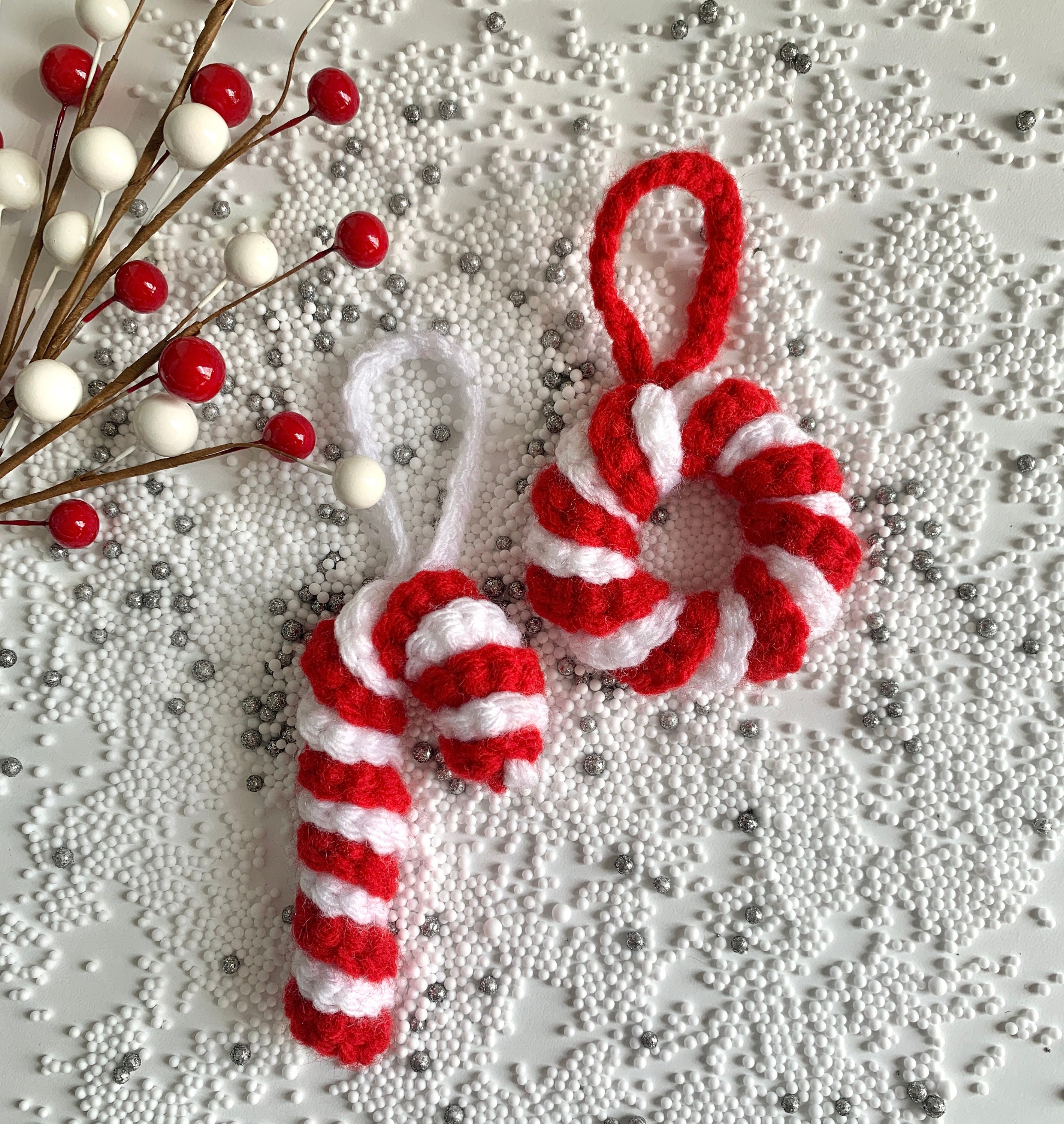 Candy Cane Ornaments Candy Cane Set Ornament Set Candy Cane Christmas