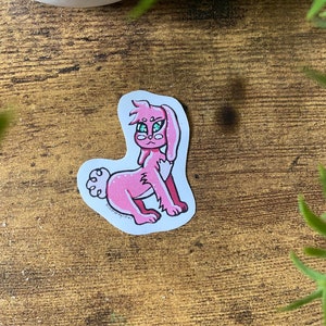 Cute Pink Bunny Sticker | Kawaii Sticker | Pet Sticker | Bunny Art |Waterproof Vinyl | Car Laptop Water bottles | Spirit Animal | Planner