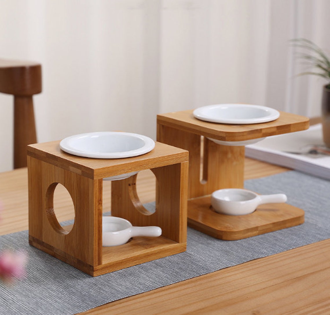 Ceramic scented oil candle holder/ wooden creative household Etsy