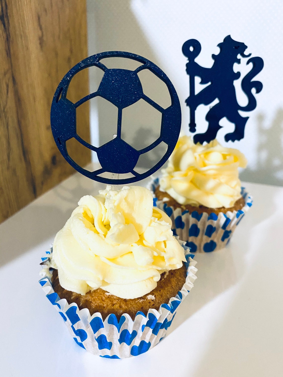 12 Chelsea Football Fan Cupcake Toppers Etsy