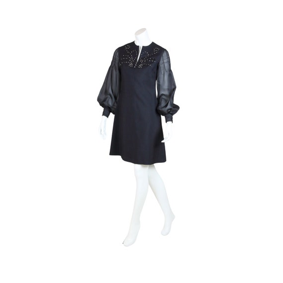 GERMAN TAILORING SHOP 1960s Vintage Black Mini Dr… - image 1