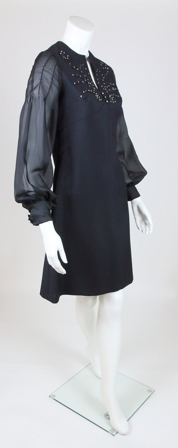 GERMAN TAILORING SHOP 1960s Vintage Black Mini Dr… - image 6