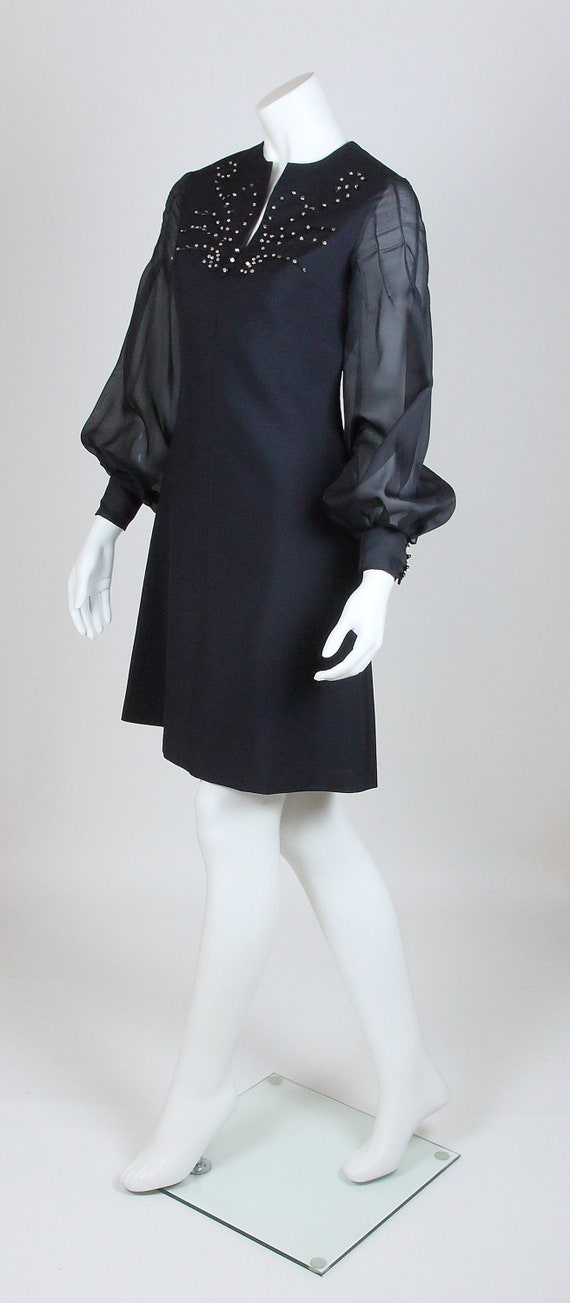 GERMAN TAILORING SHOP 1960s Vintage Black Mini Dr… - image 4