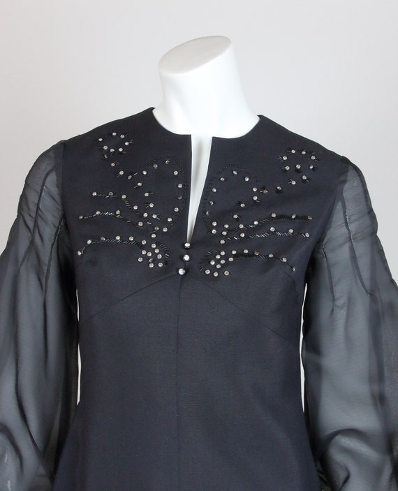 GERMAN TAILORING SHOP 1960s Vintage Black Mini Dr… - image 3