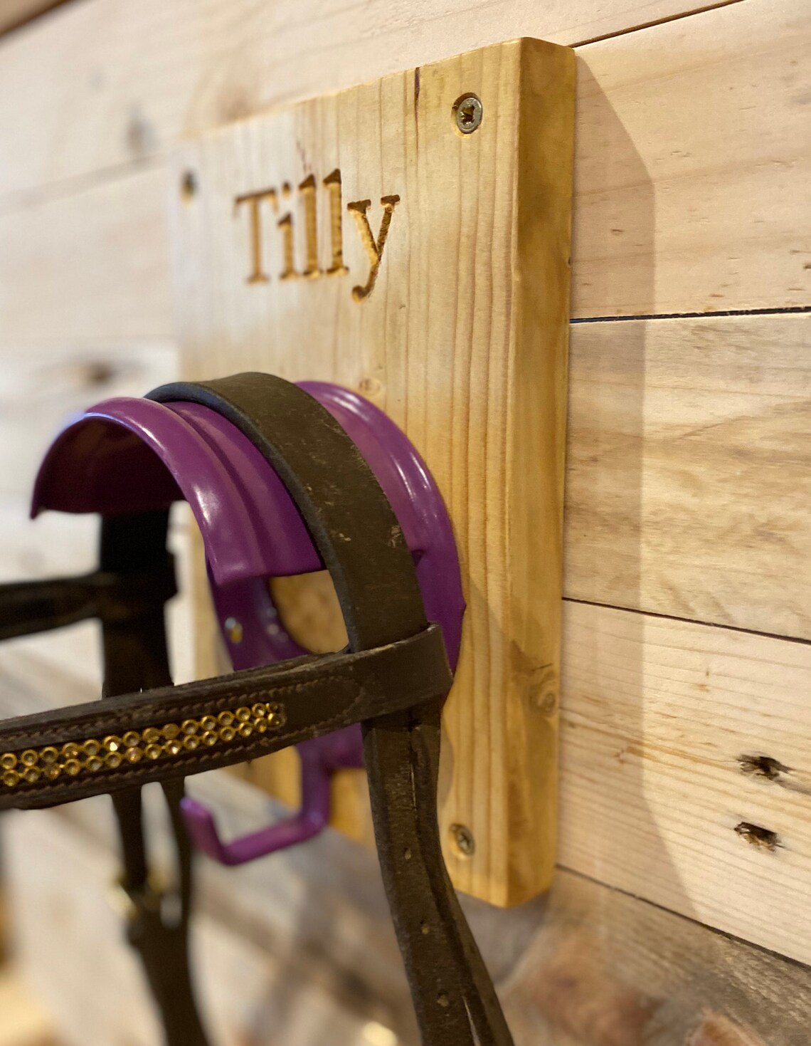 PERSONALISED bridle hook Bespoke bridle rack Tack room hook Etsy