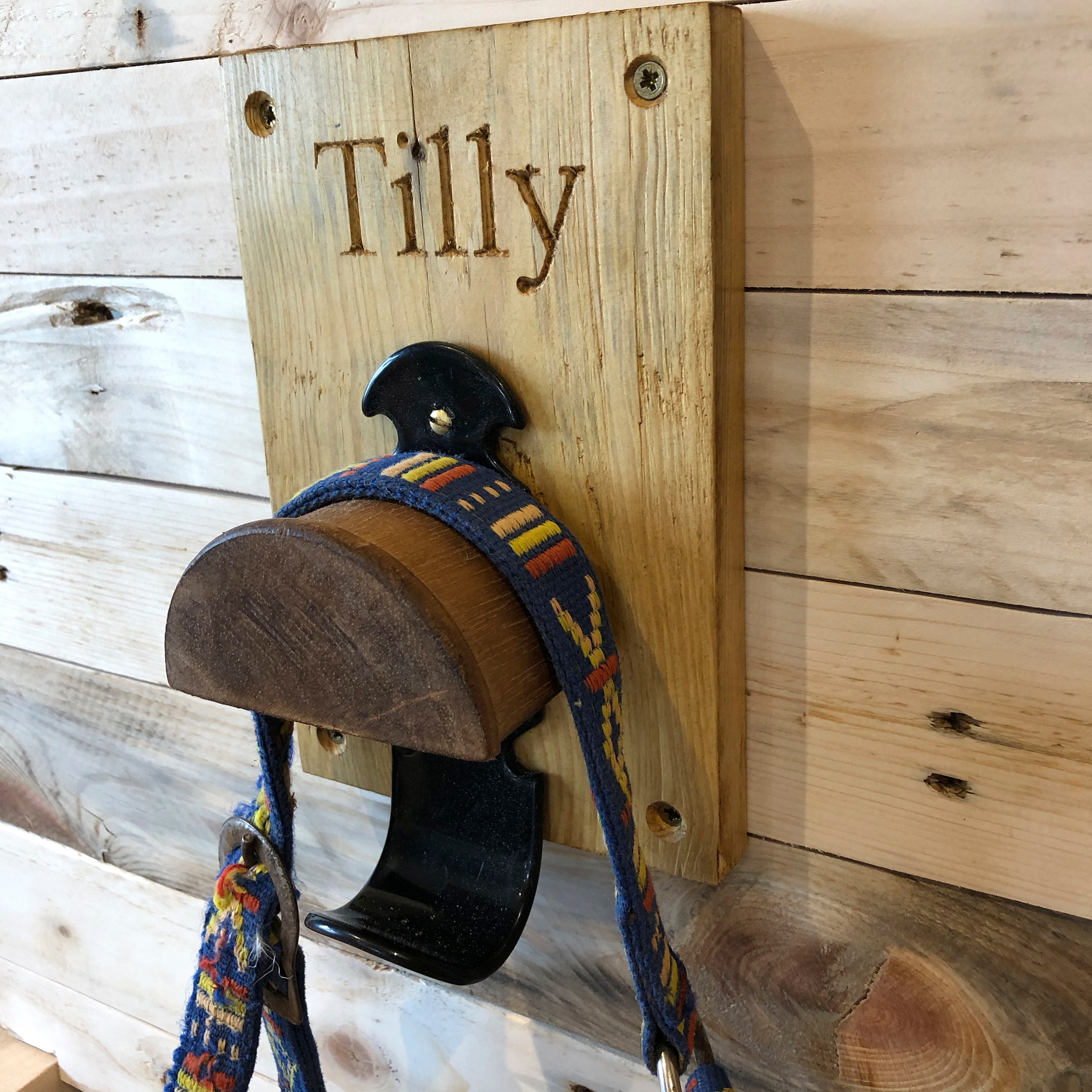 PERSONALISED bridle hook Vintage wooden Tack room hook Add Etsy