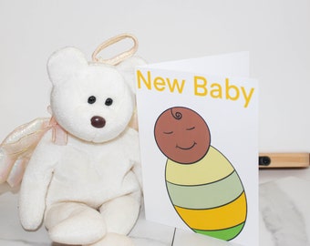 Baby Karte für frischgebackene Eltern, Baby Karte, Baby Shower Karte, Karte für neue Mama, Karte für neues Baby, Hallo Karte, Neuankunft Karte, Schwangerschaft Karte