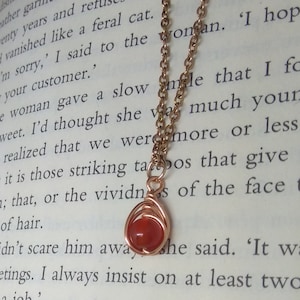 Carnelian necklace,July birthstone necklace, July birthstone jewelry, Sterling silver, Copper, Non-tarnish, Handmade, Wirewrapped jewelry