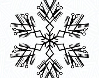 Hair Stylist Snowflake SVG - Hair Stylist SVG - Snowflake SVG - Hair Stylist Cut File - Snowflake Cut File - Digital Download