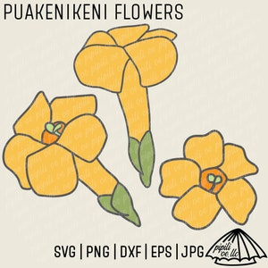 Puakenikeni Flower SVG - Hawaii Flower SVG - Puakenikeni Png - Hawaii Svg - Laser Engraving - Flower Design Svg - Puakenikeni SVG