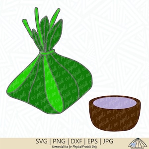 Laulau and Poi SVG - Food SVG - Hawaii SVG - Laulau and Poi Clip Art - Laulau and Poi Cut File - Cut File - Clip Art - Cricut - Silhouette