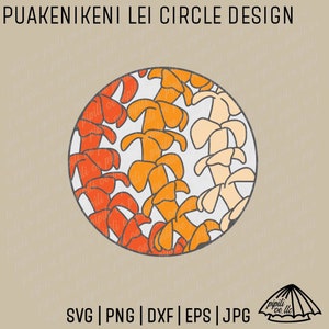 Puakenikeni Lei Circle Design SVG - Puakenikeni Lei SVG - Laser Engraving Svg - Hawaiian Flower Svg - Puakenikeni Png - Lei Strand Svg - Dxf