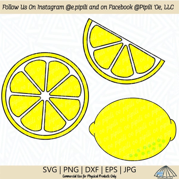 Lemon Slice and Wedge SVG - Lemon SVG - Fruit SVG - Food Svg - Digital Download - Summer Svg - Spring Svg - Home Decor Svg - Kitchen Svg