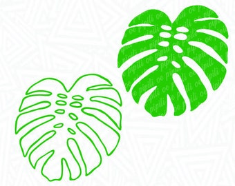 Leaf SVG - Monstera SVG - Leaf Outline SVG