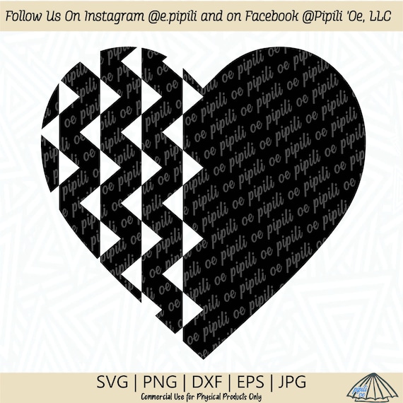 Tapa Design Heart SVG Tribal Heart SVG Heart SVG Digital 