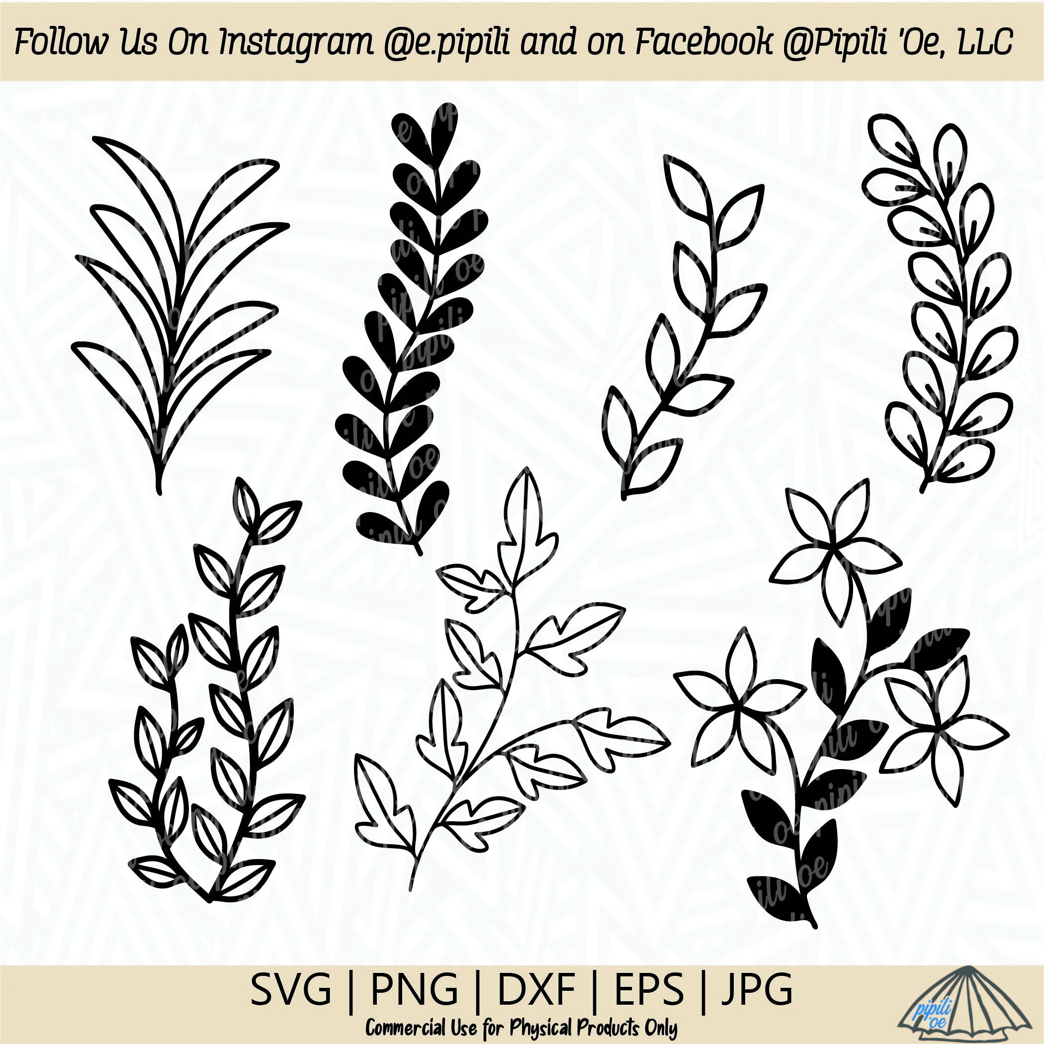 Floral Flourishes SVG Floral Doodles SVG Hand Drawn Etsy