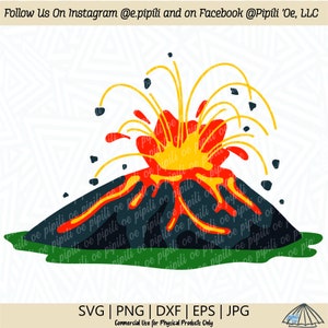 Erupting Volcano SVG - Volcano SVG - Kids Design SVG - Digital Download - Toddler Volcano Svg - Prehistoric Volcano Png - Volcano Clip Art