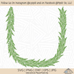 Thin Palapalai Lei Svg - Lace Fern SVG - Plant SVG - Fern SVG - Digital Download - Hawaii Plant Svg - Hawaiian Svg - Tropical Plant Svg image 2