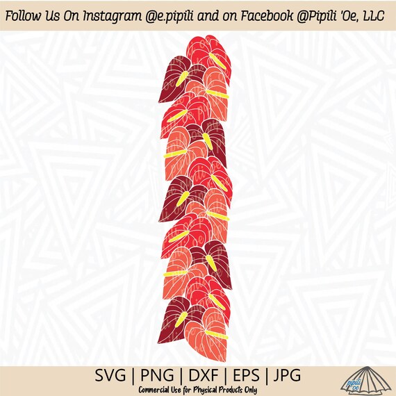 Anthurium Lei Section SVG - Anthurium Clip Art - Digital Download -  Anthurium Flower SVG - Tropical Flower SVG - Hawaii Lei Png - Flower Dxf -  Etsy