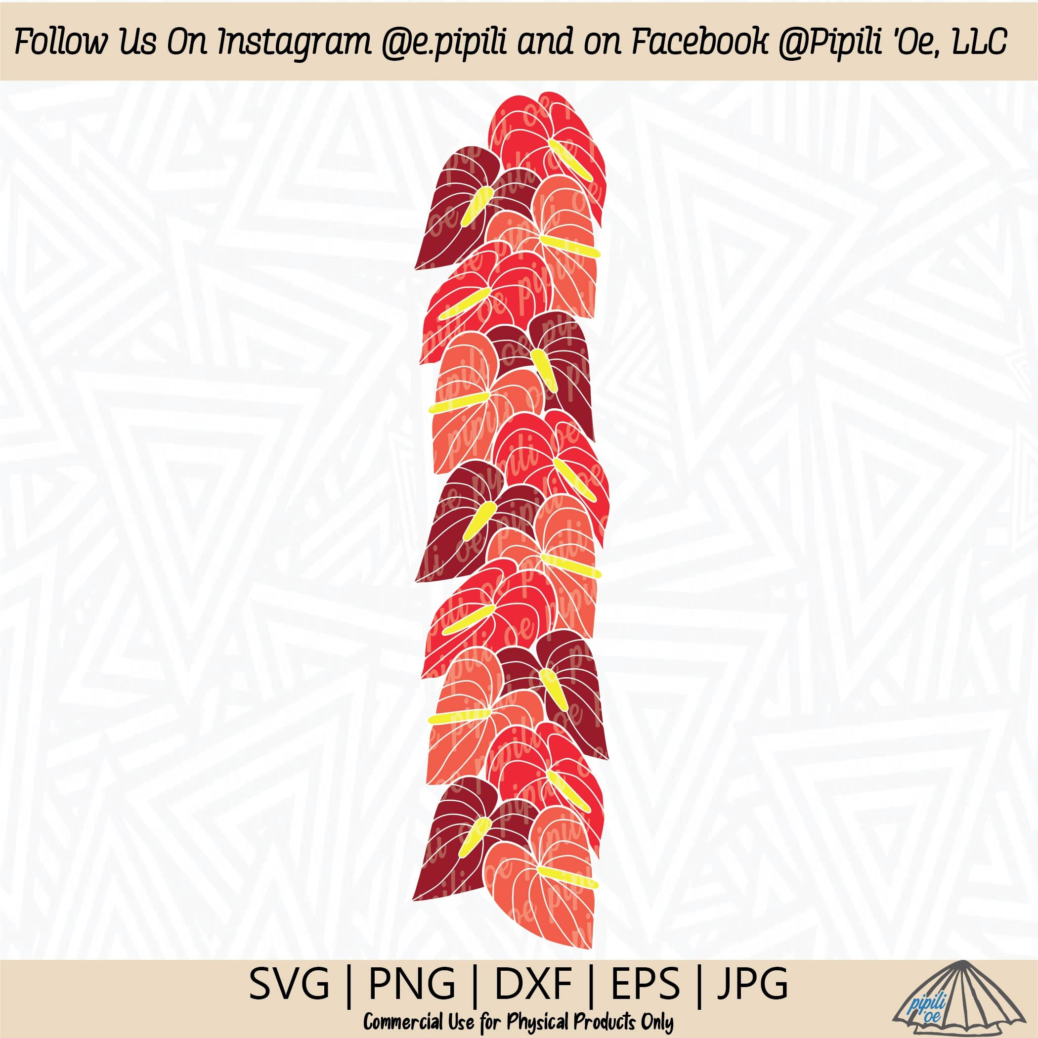Anthurium Lei Section SVG - Anthurium Clip Art - Digital Download Anthurium Lei Section SVG - Anthurium Clip Art - Digital Download