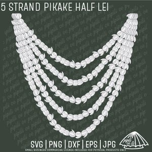 5 Strand Pikake Lei SVG - Pikake Lei Clip Art - Hawaii Lei PNG - Digital Download - Pikake Flower SVG - Tote Bag Design Svg - Laser Svg