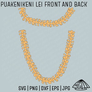 Puakenikeni Lei voor- en achterkant SVG - Puakenikeni Lei SVG - Puakenikeni bloem SVG - Hawaii Svg - Lei Svg - Puakenikeni Lei illustraties - dxf