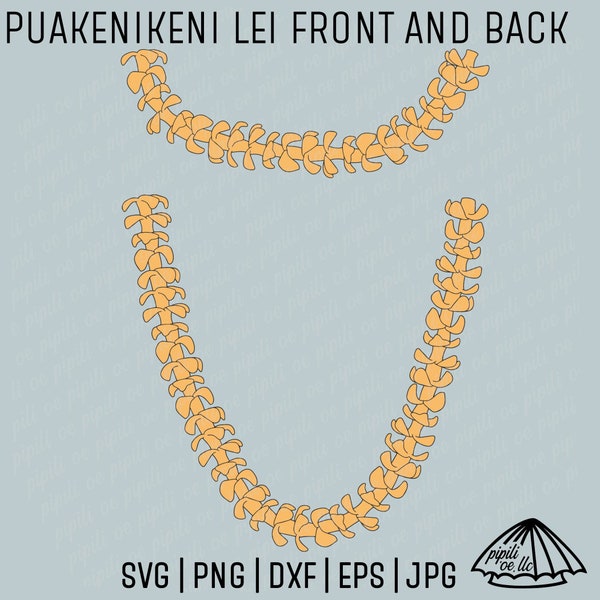 Puakenikeni Lei Vorder- und Rückseite SVG - Puakenikeni Lei SVG - Puakenikeni Blume SVG - Hawaii Muster - Lei Clipart - Puakenikeni Lei Clip Art - Dxf