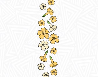 プアケニケニ フリーフォーム SVG - プアケニケニ SVG - ハワイの花 SVG - デジタル ダウンロード - 熱帯の花のクリップアート - プアケニケニの花 Png - Dxf