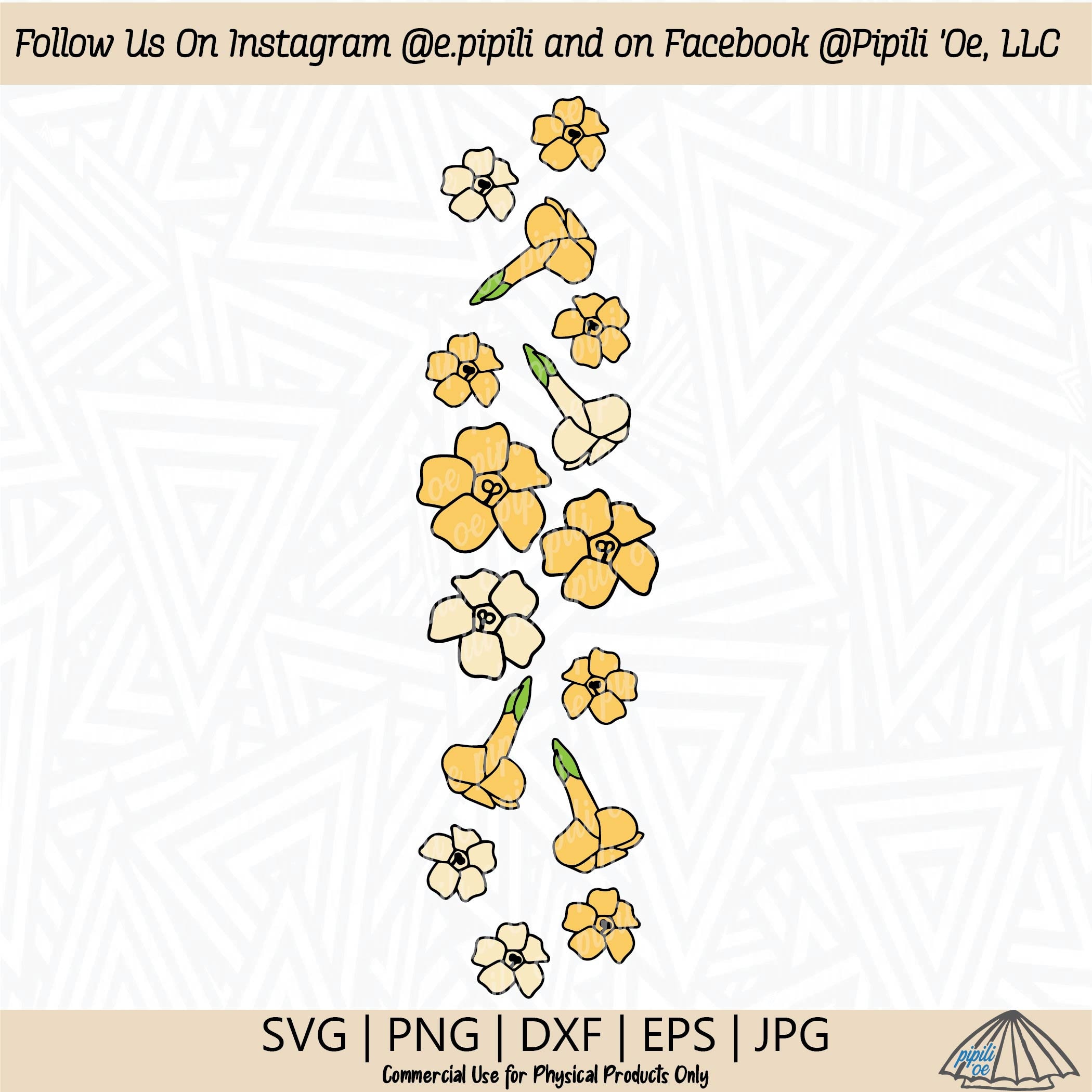 Puakenikeni Freeform SVG - Puakenikeni SVG - Hawaii Flower