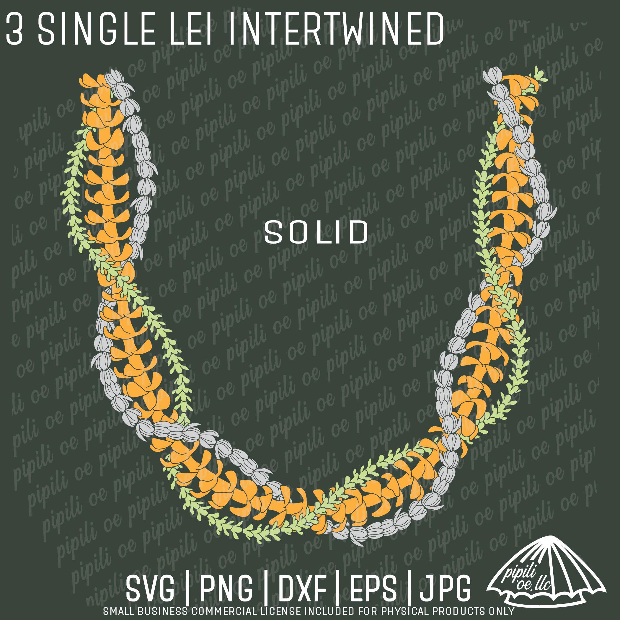 3 Single Lei Intertwined SVG - Puakenikeni Lei SVG - Laser
