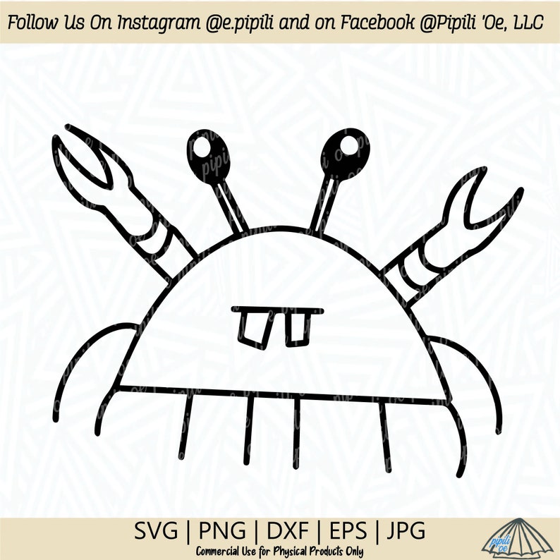 Crab SVG Cartoon Crab SVG Kids Decor Crab SVG Digital Etsy