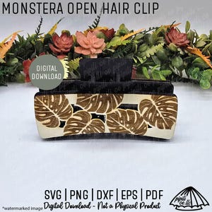 Monstera Leaf Laser Hair Clip Template SVG - Hawaii Lei Inspired Laser PDF - SVG Cutting File for Laser Cutters - Beginner Friendly Files