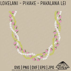 Lokelani - Pikake - Pakalana Lei SVG - Lokelani Lei SVG - Pikake Lei SVG - Pakalana Lei Svg - Laser Engraving Svg - Lei Design for Shirts