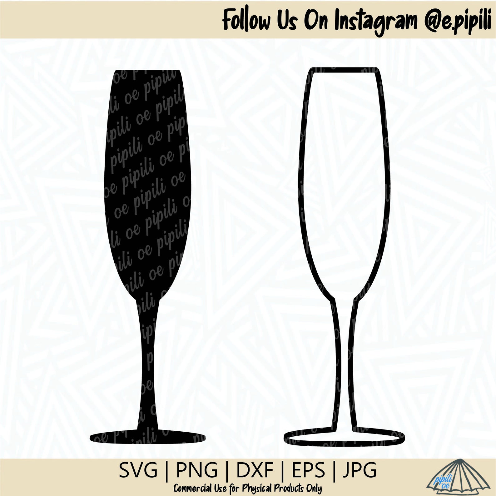 Champagne Glass SVG Champagne Glass Silhouette SVG Cutting Etsy UK