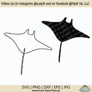 Manta Ray - Hahalua SVG - Manta Ray SVG - Hawaii SVG - Manta Ray Clip Art - Manta Ray Cut File - Digital Download - Ocean Svg