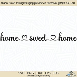 Home Sweet Home Herzen SVG - Home Sweet Home Zeichen SVG - Wohnkultur SVG - Digital Download - Home Sweet Home Clip Art - Schnitt Datei