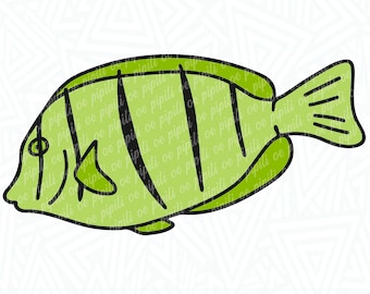 Manini - Convict Tang SVG - Fish SVG - Reef Fish SVG - Digital Download - Hawaii Reef Fish Svg - Fishing Svg - Ocean Fish Png - Clip Art