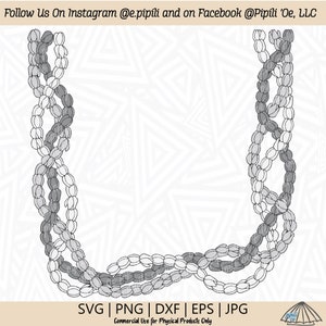 Pikake Multi Strand Lei SVG - Pikake Lei SVG - Pikake SVG - Digital Download - Hawaii Flower Svg - Hawaiian Png - Tropical Flower Svg - Dxf