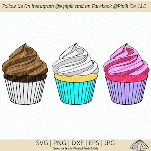 Cupcakes SVG - Cupcakes Clip Art - Cupcakes PNG - Digital Download - Sweet Treat SVG - Cupcakes Dxf - Cupcakes Cut File - Food Svg - Dessert