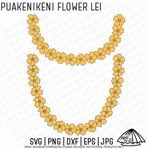 Puakenikeni Flower Lei SVG - Puakenikeni Lei - Puakenikeni Flowers SVG - Floral Border SVG - Laser Engraving - Hawaiian Lei Design Png
