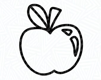 Apple SVG - Apple Drawing SVG - Apple Outline SVG - Digital Download - Apple Clip Art - Apple Cut File - Fruit Svg - Food Svg