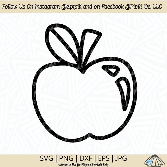 Apple SVG Apple Drawing SVG Apple Outline SVG Digital Etsy