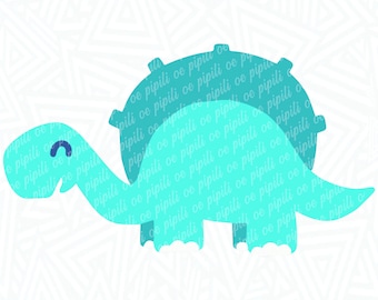 Blue Stegosaurus SVG - Dinosaur SVG - Digital Download - Dinosaur Clip Art - Kids Design PNG - Wall Decor Svg - Cute Dinosaur Svg - Dxf