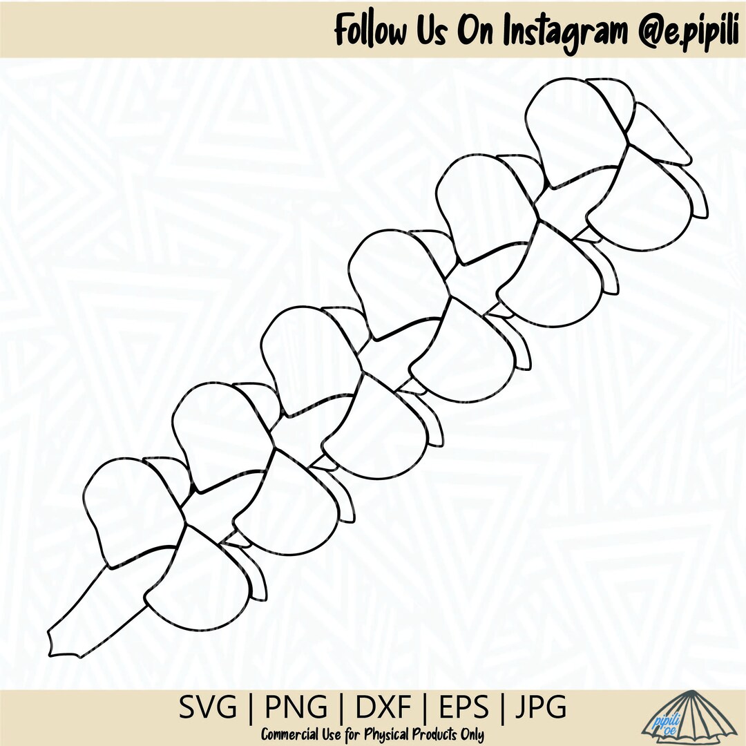 Puakenikeni Lei Outline SVG Puakenikeni Lei SVG Puakenikeni Flower SVG