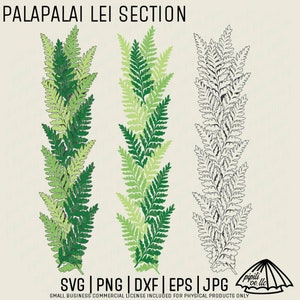 Sección de Palapalai Lei Svg - Helecho de encaje SVG - Planta SVG - Helecho SVG - Descarga digital - Planta hawaiana Svg - Hawaiano Svg - Planta tropical Svg
